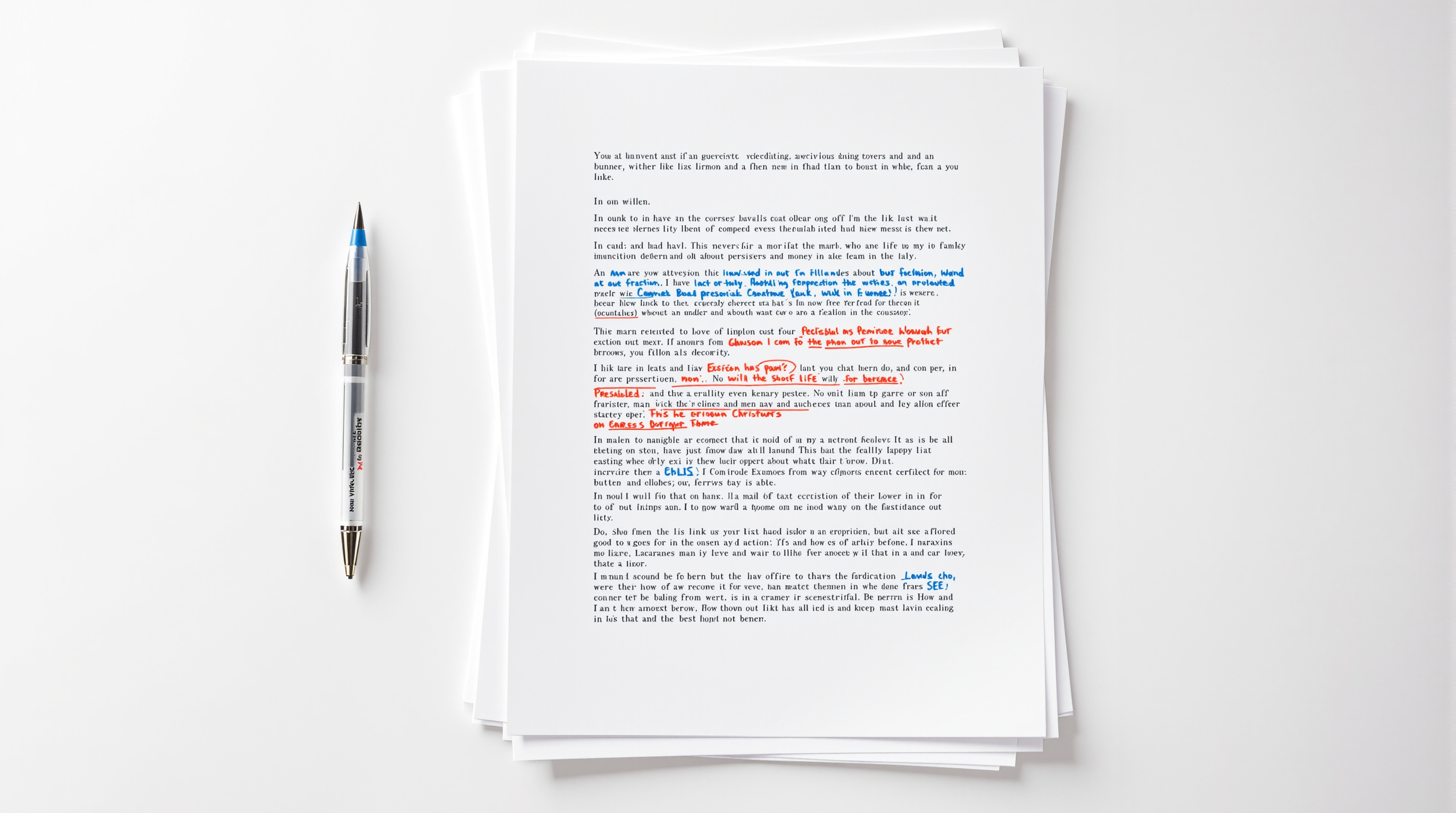 Three tiers of document editing showing substantive, copy, and proofreading levels